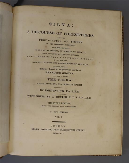 Evelyn, John - Sylva .... Silva, 5th edition, 2 vols, qto, calf, embossed and gilt, with portrait and 45 plates, text and plates spot